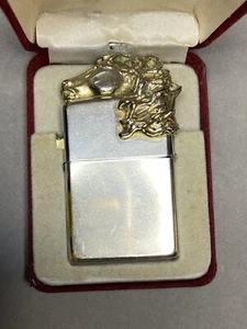 Vintage Zippo Lighters Gold Plated Exclusive Sculpture Series Horse W/Box Rare - Picture 1 of 8