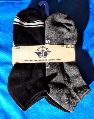 Calcetines DOCKERS de algodón de corte bajo para hombre/talla 6-12,5/6 pares nuevos Foto 1 de 4