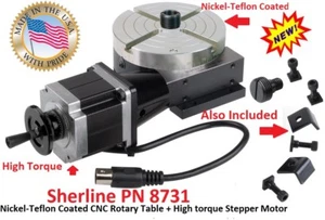 Sherline PN 8731 Nickel-Teflon Coated CNC Rotary Table + High torque Step Motor - Picture 1 of 1