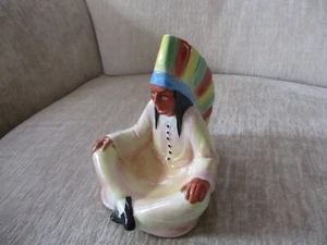 Vintage Ceramic Warrior American Indian Chief Pipe Rest - Picture 1 of 16