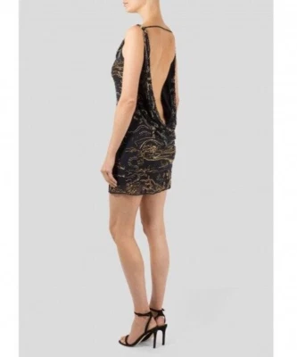Agent Provocateur Soiree beaded mini dress M midnight silk low back NEW navy blu - Image 1 of 4