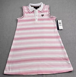 NWT Tommy Hilfiger Girls Size 6 Pink Striped Polo Dress - Picture 1 of 9
