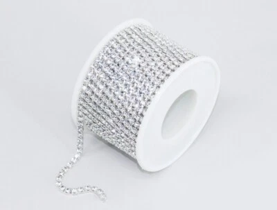 Borde de cadena de diamantes de imitación 4 mm astilla blanca suministros de joyería joyería de boda hágalo usted mismo Foto 1 de 2