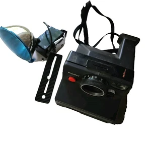 Polaroid Pronto Land Camera SX-70 Film Black w Strap BONUS 268 Flash Attachment - Picture 1 of 19