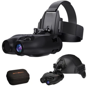 Night Vision Goggles Helmet & Head Mounted Binoculars Digital Infrared Goggles - Picture 1 of 24
