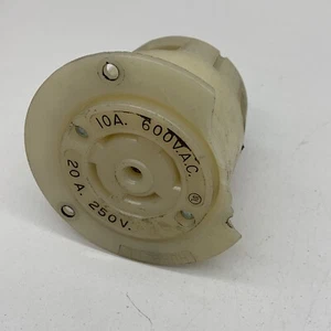 Hubbell 3525 Twist Lock Locking Female Flanged Receptacle 10A 600VAC 20A 250V 5W - Picture 1 of 6