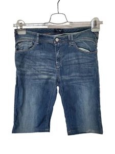 ARMANI JEANS tg30 SHORTS CAPRI JEANS CROPPED DENIM SBIADITO STRAPPATO TINTA UNITA SKINNY G10 - Foto 1 di 7