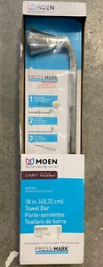 Moen Lindor 18-in Chrome Wall Mount Single Towel Bar Press & Mark Installation - Picture 1 of 2