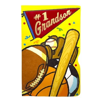 HAPPY BIRTHDAY Card, For GRANDSON by American Greetings - SPORTS GAME + Envelope