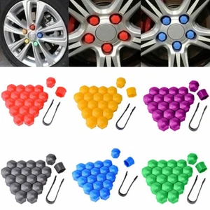 20pcs Black Car Wheel Nut Lug Hub Covers Bolt Cap Dust Cover Cap Protectors - Picture 1 of 31