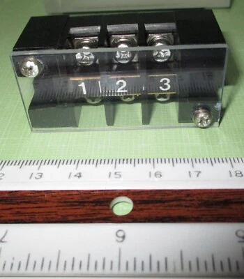 FUJICON 3-Pole Phenolic Base Double Row Dual Barrier Terminal Block UF1005-20S-3 - Image 1 of 2