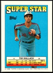 Pegatinas Topps 1988 parte posterior de Pedrique Minton #9 Tim Wallach - Imagen 1 de 2