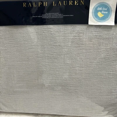 Ralph Lauren Full/Queen Blanket Coverlet RHYS Grey Genevieve Cotton Linen 2 avai - Image 1 of 4
