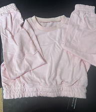 Womens Two Piece Tracksuit Pink Crop Top Uk Size 10 Stylish Wear Gym