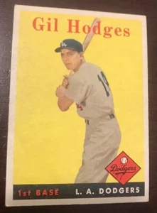 1958 Topps #162 Gil Hodges LA Dodgers VG+ - Picture 1 of 2