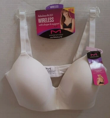 Sutiã sem fio novo com etiquetas Maidenform One Fabulous Fit 2.0 DM7546 tamanho 34D branco - Imagem 1 de 4