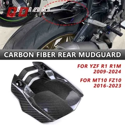 For Yamaha R1 R1M MT10 FZ10 Carbon Fiber Motorcycle Rear Fender Splash Mudguard - Imagem 1 de 4