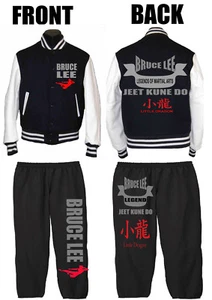 BRUCE LEE varsity jacket and bottoms set martial arts jeet kune do little dragon - Picture 1 of 7