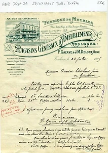 Dépt 31- Toulouse 1 Place Victor Hugo - Belle Entête Secteur Ameublement de 1905 - Picture 1 of 1