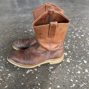 Vintage Red Wing Boots Pecos Style Pull On Brown Steel Toe Mens 11.5 D USA Made - Picture 1 of 11