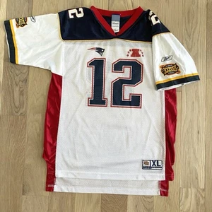Reebok NFL Super Bowl 38 XXXVIII Tom Brady #12 Jersey Youth XL 18/20 Patriots - Picture 1 of 7