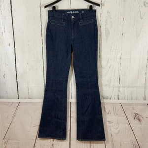 MiH Marrakesh Kick Flare Jeans Women 28 Mid Rise Dark Wash Boho Festival 36" Leg - Picture 1 of 12