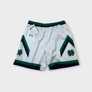 White Under Armour Notre Dame Fighting Irish Athletic Basketball Shorts Men's XL - Picture 1 of 7