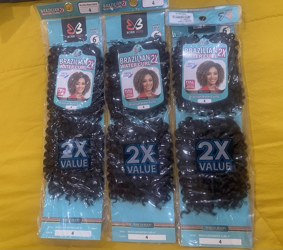 BobbiBoss бразильский воды завивки 2 x 6 «новый волос расширения 3 упаковки - Изображение 1 из 1
