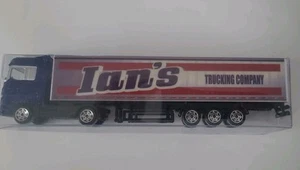 Vintage Ian’s Trucking Company Semi Tractor Trailer Navy Blue Cab 1/64 NIB - Picture 1 of 2