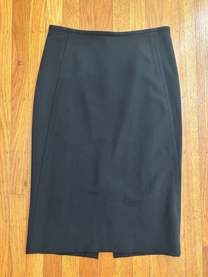 Vtg 90s DONNA KARAN COLLECTION Black Stretch Wool 5 Panel Pencil Skirt US 4 - Image 1 of 4
