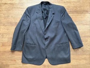 Burberry Pure Wool 2 Button Suit Top Blazer USA Made Men’s 48R Black - Picture 1 of 12