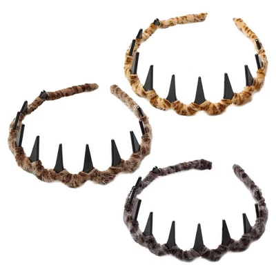 3Pcs Retro High Skull Pearl Headband High Cranium Design Serrated Anti-Slip - Image 1 of 4