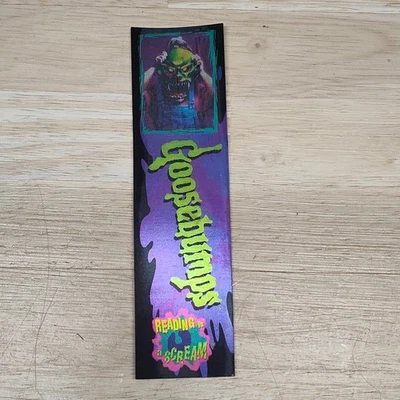 Rare Vtg Used Goosebumps Bookmark Reading Is A Scream Lenticular Fox Kids Promo Foto 1 de 4