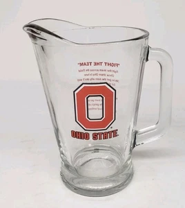 Ohio State Buckeyes "Fight The Team" Glass Pitcher Hvy Duty 56 Oz Mexican Glass - Picture 1 of 11