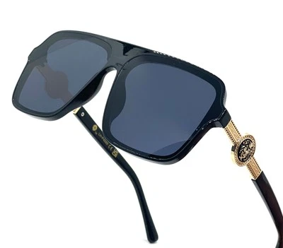 Дизайнерские мужские солнцезащитные очки модная модель плоские линзы ретро стиль большие оттенки новый - Изображение 1 из 4