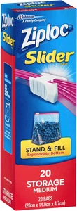 Ziploc Slider Storage Bags Medium with Smart Zip plus Seal and Stand & Fill Expa - Picture 1 of 11