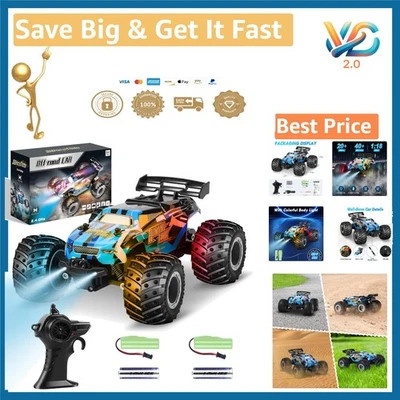 Super RC Monster Truck 1:18 Speed 20KM/H All Terrain LED Lights New - Image 1 of 4