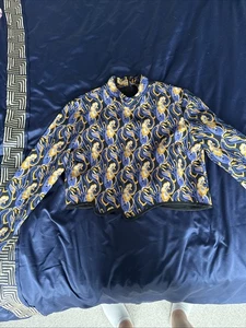 Zara Women's Patterned Long Sleeve Crop Top, Size Medium - Picture 1 of 4