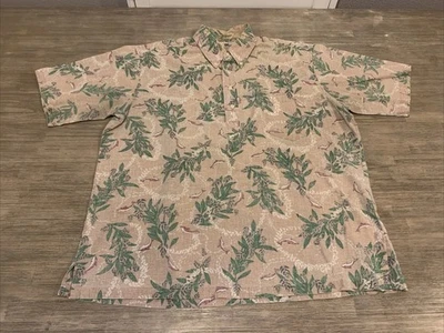 NICE Vintage Reyn Spooner Hawaiian Shirt XL Beige Pullover Dolphin Gold Label - Image 1 of 4