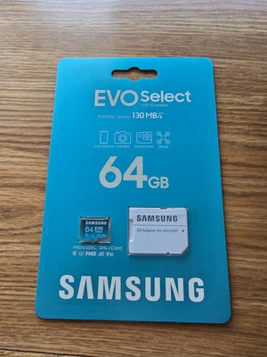Samsung EVO Select (2021) 64GB microSDXC UHS-I Memory Card (with SD Adapter) - Image 1 of 2