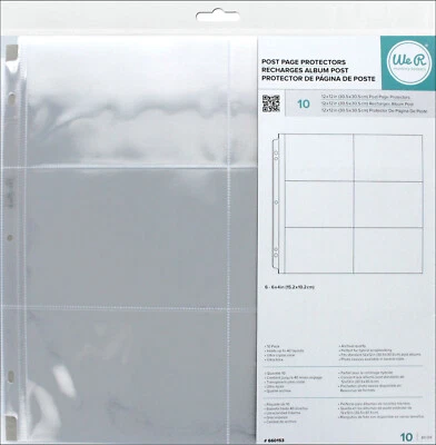 WRMK 12x12 Pocket Page Photo Sleeves 10pk scrapbooking 4x6 Horiz POCKETS 660153 - Image 1 of 2
