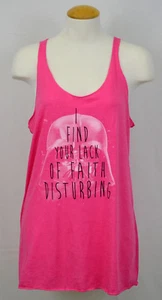 Darth Vader Tank Top T-shirt Star Wars Lack of Faith Women Graphic Tee Pink NWT - Picture 1 of 1