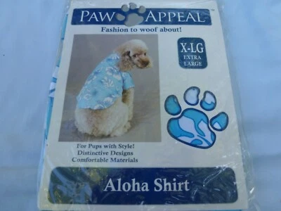 DOG/Pet ALOHA SHIRT by PAW APPEAL size XL  blue  NIP "Fashion to woof about!" - Image 1 of 4