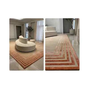 Tufted Rug Solid Plain Area Rug | 8x10, 8x11, 8x14, 9x10 | Wool Silk Hand Tufted - Picture 1 of 6