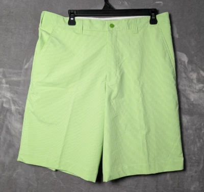 Cutter & Buck DryTec Golf Shorts Regular Fit Striped Shorts Green- 32 10" inseam - Image 1 of 4