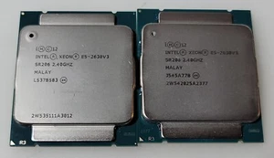 Lot of 2 Intel Xeon E5-2630V3 SR206 2.40 Ghz 8 Core 20M LGA2011 CPU Processor - Picture 1 of 2