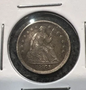 1851-O Liberty Seated Half Dime Silver Coin Scratched/slight Bend - Picture 1 of 2