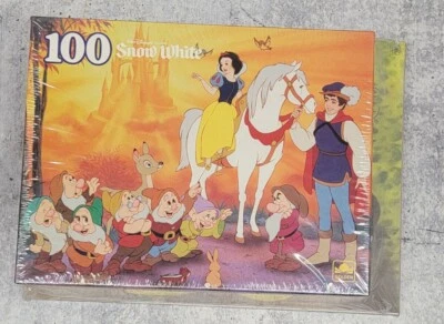 Rompecabezas dorado vintage Blancanieves de Walt Disney 100 piezas y libro para colorear Foto 1 de 3