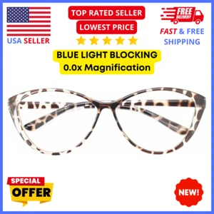 Cateye Blue Light Blocking Glasses for Woman Computer Reading (Leopard 0.0x) - Picture 1 of 6