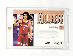 GAME USED #/75 JERSEY PATCH 2004 SAGE #J2 Josh Childress STANFORD CARDINALS MINT